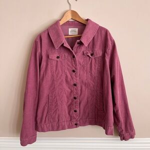 ASHLEY BY 26 INTERNATIONAL Dusty Rose Corduroy Jacket size 1X